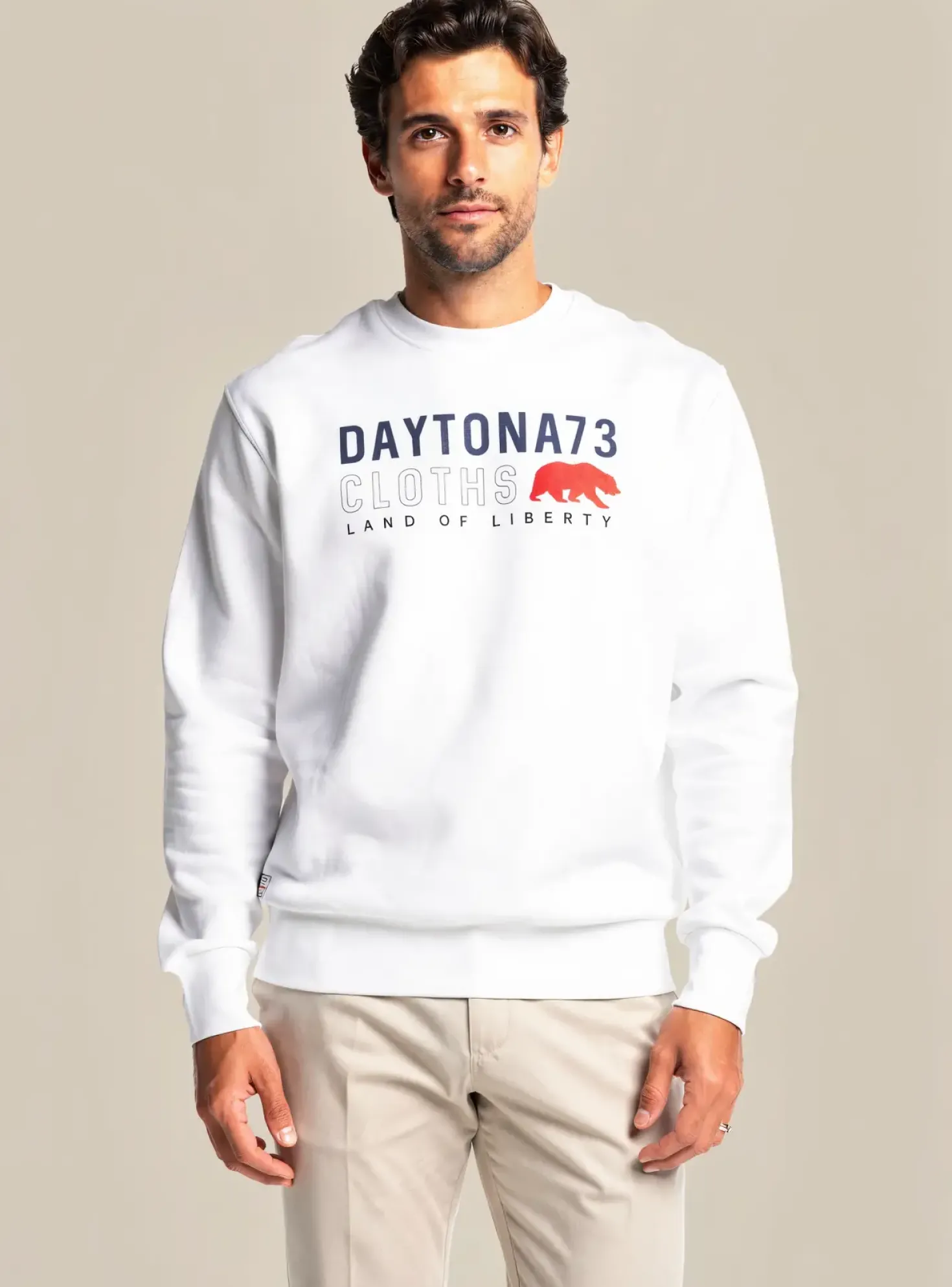 Sweat-shirt Daytona Blanc Manches Longues