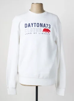 Sweat-shirt Daytona Blanc Manches Longues