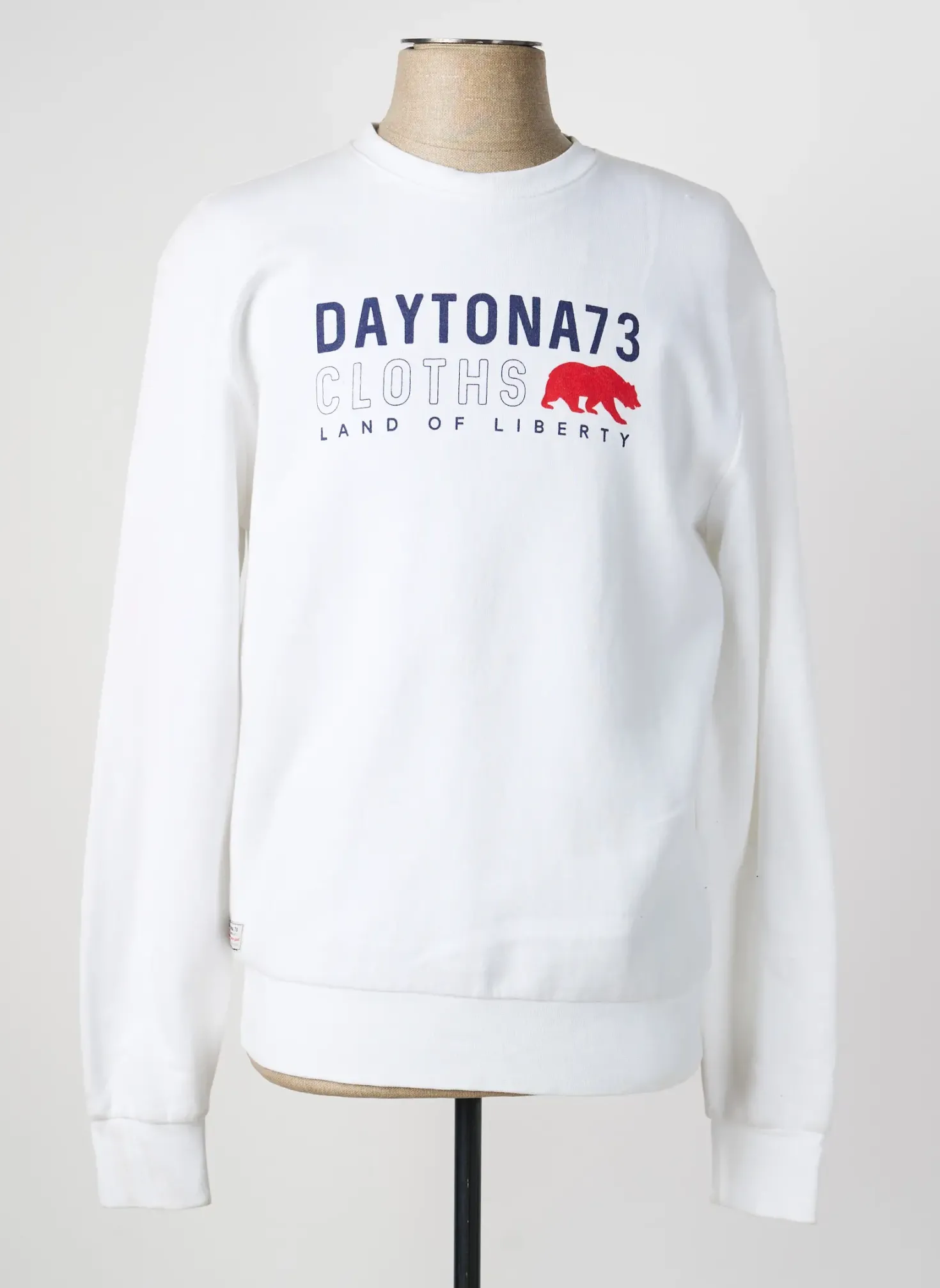 Sweat-shirt Daytona Blanc Manches Longues
