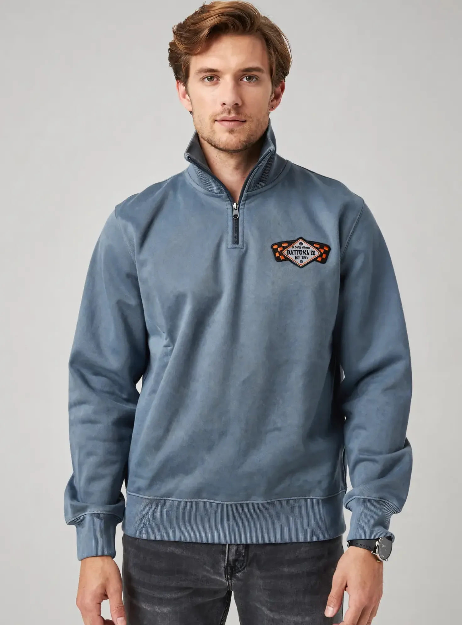 Sweat-shirt Daytona Bleu Manches Longues
