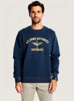 Sweat-shirt Daytona Bleu Manches Longues