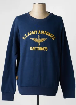 Sweat-shirt Daytona Bleu Manches Longues