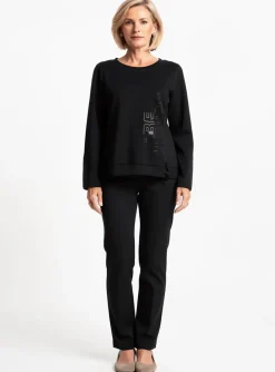 Sweat-shirt Dolcezza Noir Manches Longues