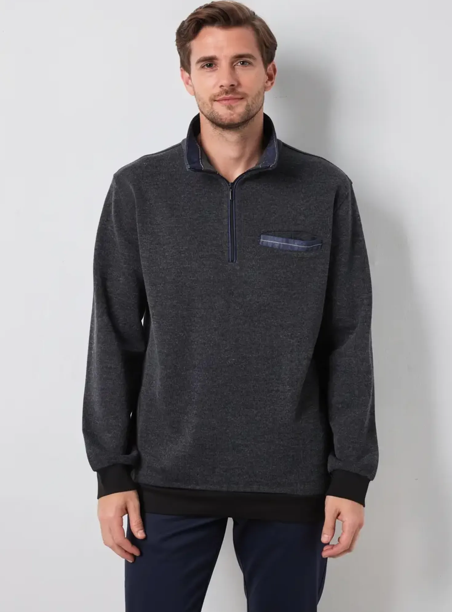 Sweat-shirt Easyline Gris Manches Longues