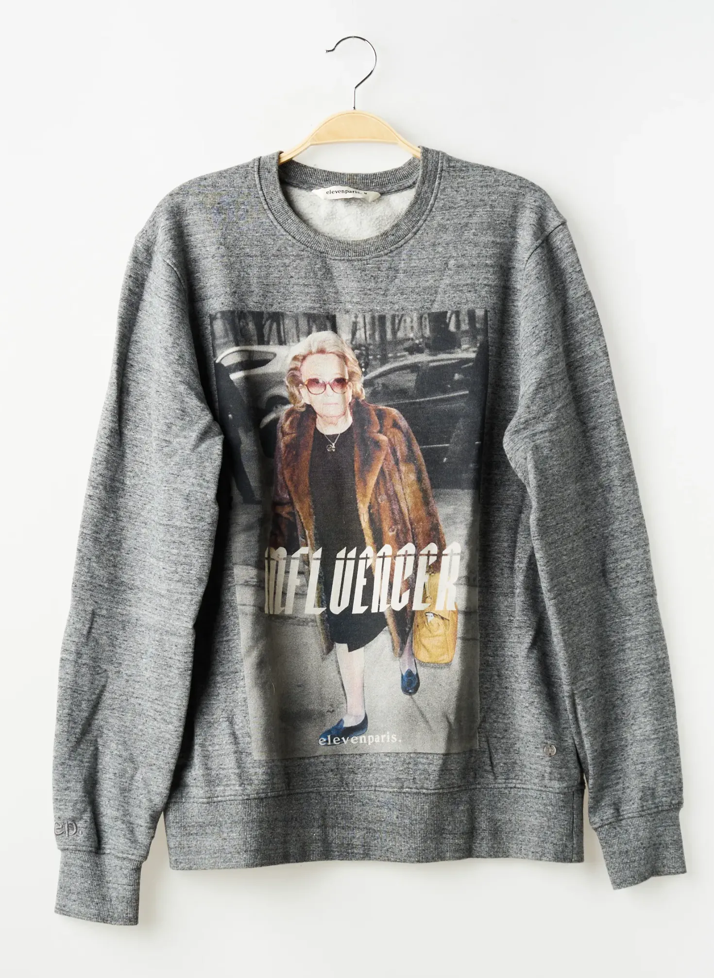 Sweat-shirt Eleven Paris Gris Manches Longues