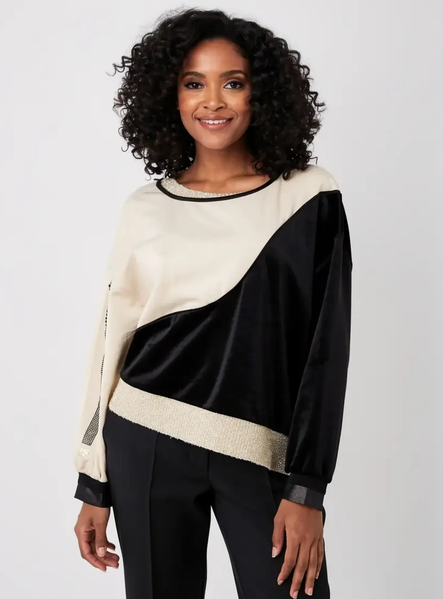 Sweat-shirt Elisa Cavaletti Noir Manches Longues