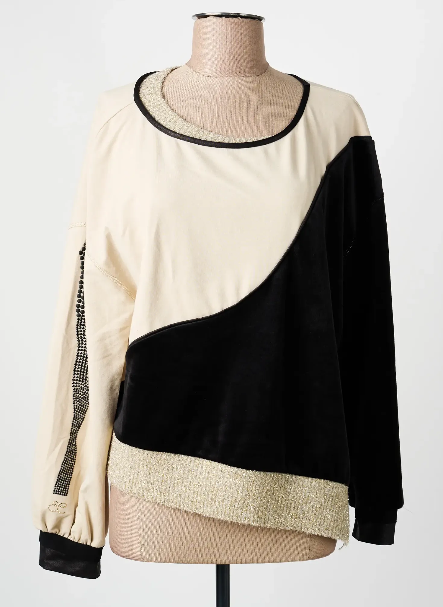 Sweat-shirt Elisa Cavaletti Noir Manches Longues