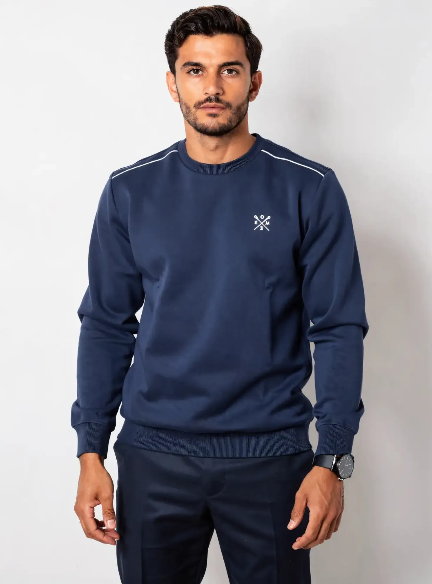 Sweat-shirt Elle Est Ou La Mer Bleu Manches Longues