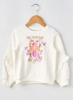 Sweat-shirt Garcia Blanc Manches Longues