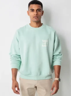 Sweat-shirt Iron And Resin Bleu Manches Longues