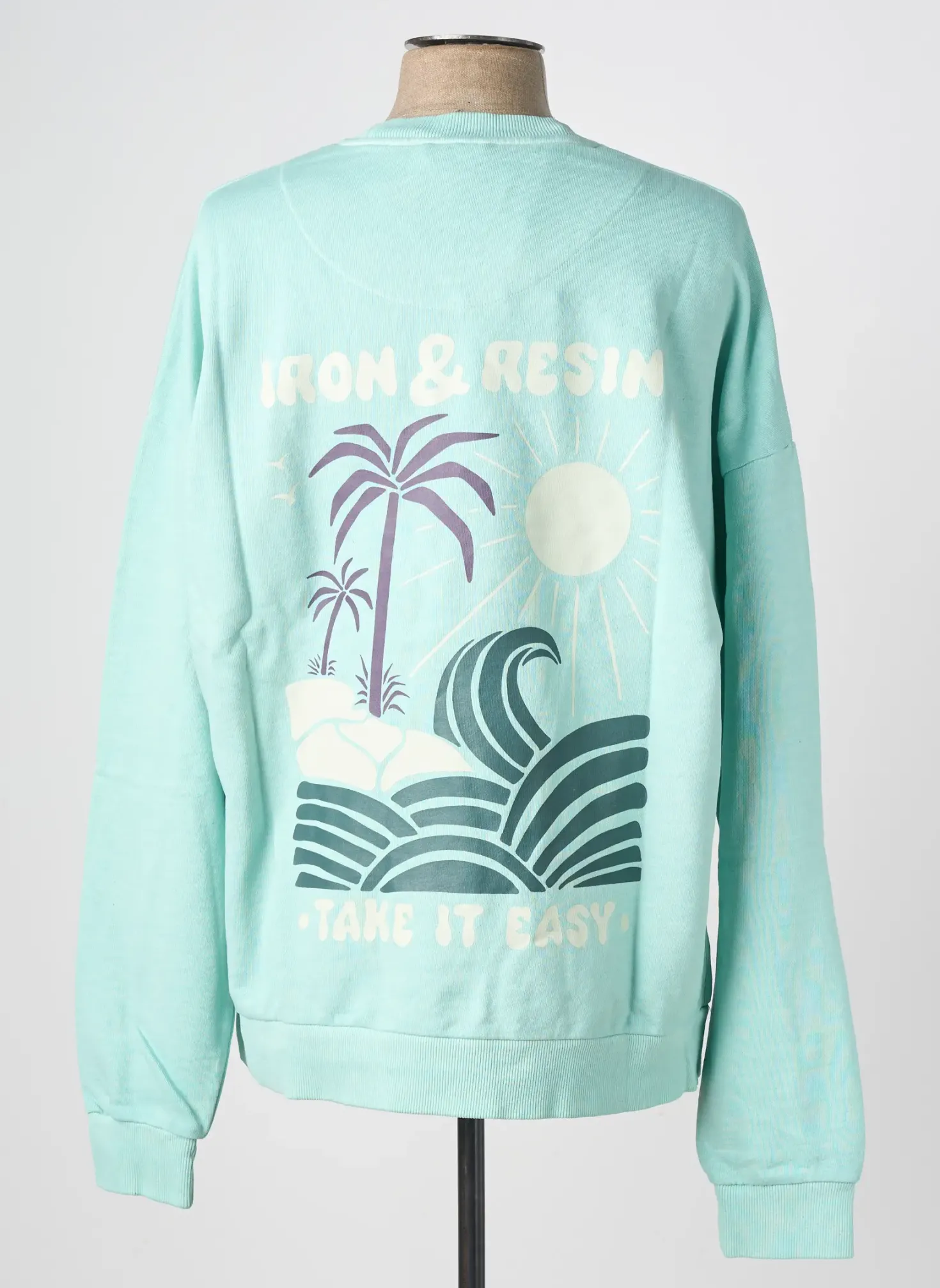 Sweat-shirt Iron And Resin Bleu Manches Longues