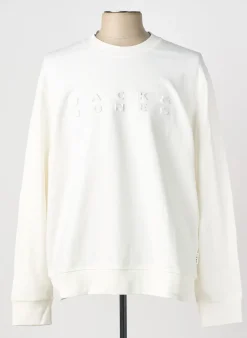 Sweat-shirt Jack & Jones Blanc Manches Longues