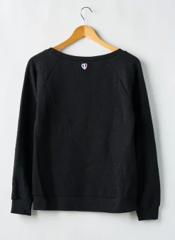 Sweat-shirt La Petite Francaise Noir Manches Longues