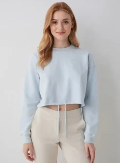 Sweat-shirt Leger By Lena Gercke Bleu Manches Longues