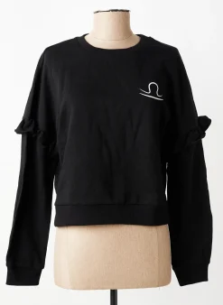 Sweat-shirt Les Poulettes Fitness Noir Manches Longues