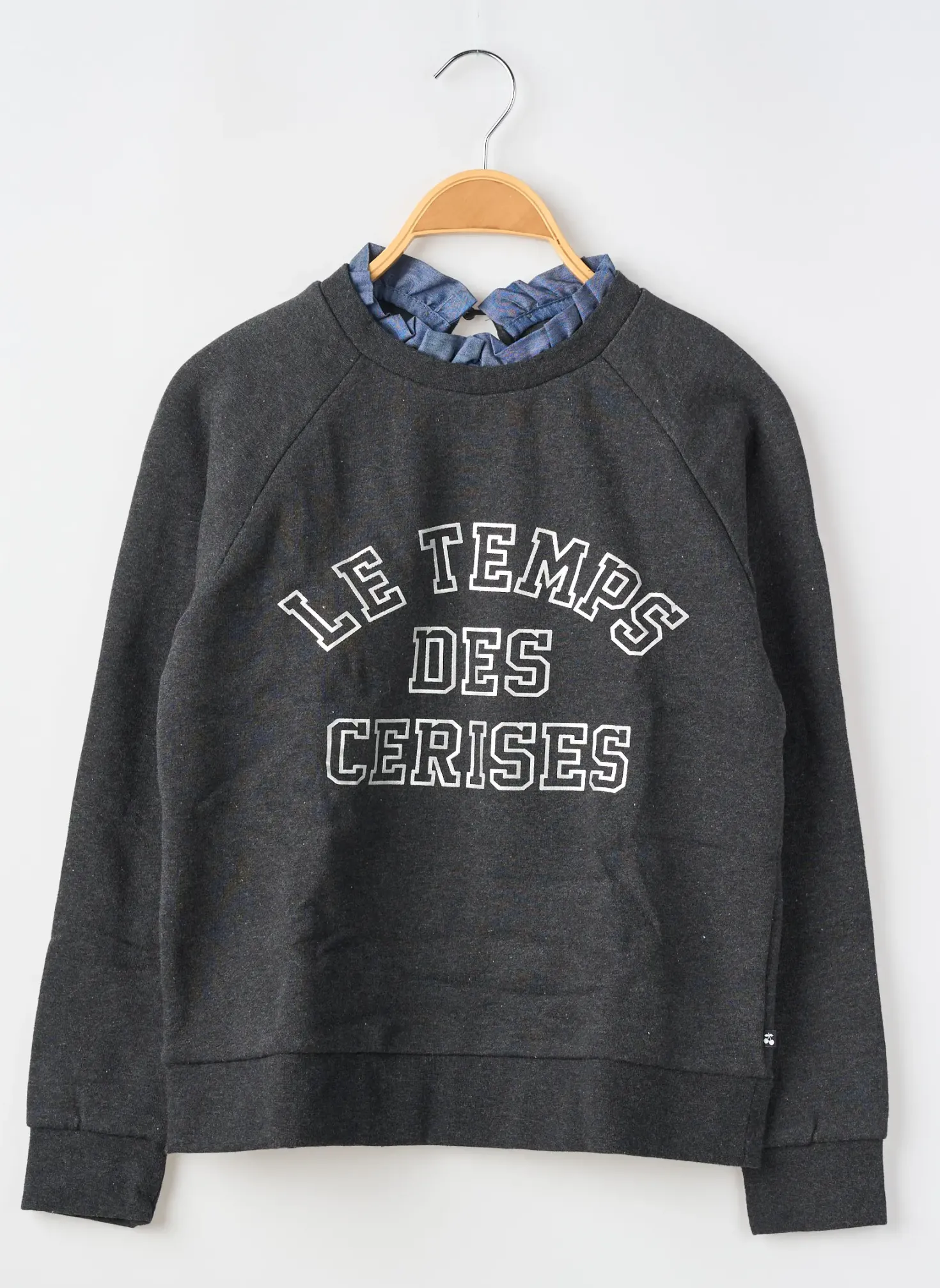 Sweat-shirt Le Temps Des Cerises Gris Manches Longues