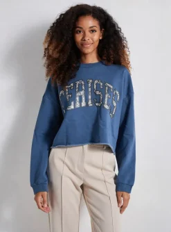 Sweat-shirt Le Temps Des Cerises Bleu Manches Longues