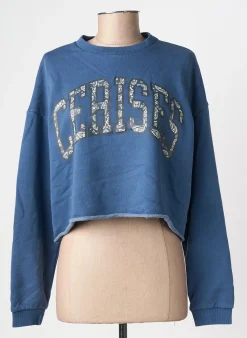 Sweat-shirt Le Temps Des Cerises Bleu Manches Longues