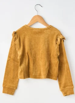 Sweat-shirt Lil Paris Jaune Manches Longues