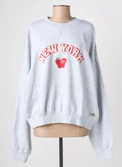 Sweat-shirt Love Stories Gris Manches Longues