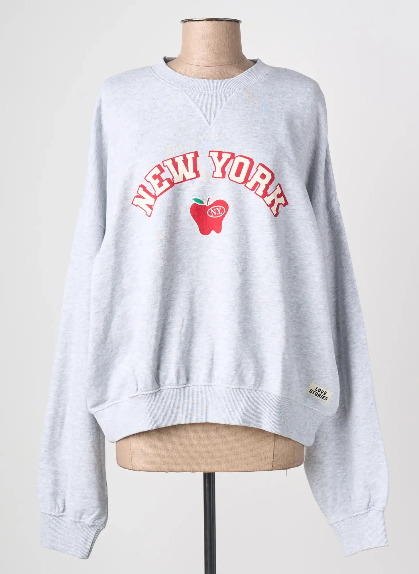 Sweat-shirt Love Stories Gris Manches Longues