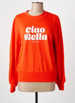 Sweat-shirt Mademoiselle Yeye Orange Manches Longues