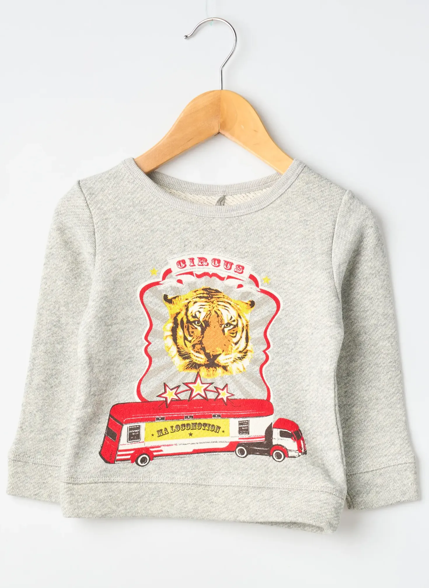Sweat-shirt Ma Locomotion Gris Manches Longues