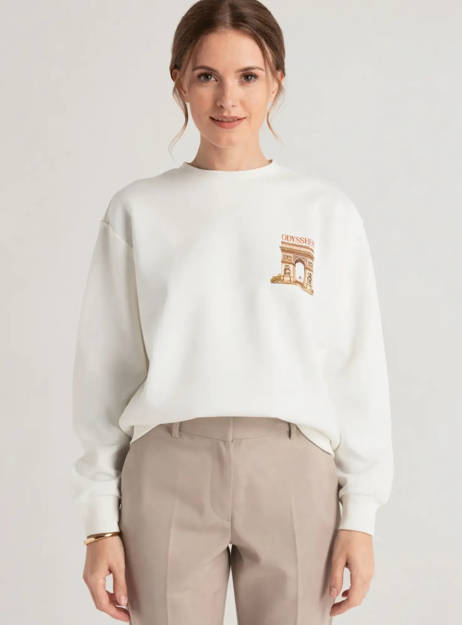 Sweat-shirt Mbm Blanc Manches Longues