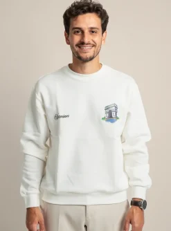 Sweat-shirt Mbm Blanc Manches Longues
