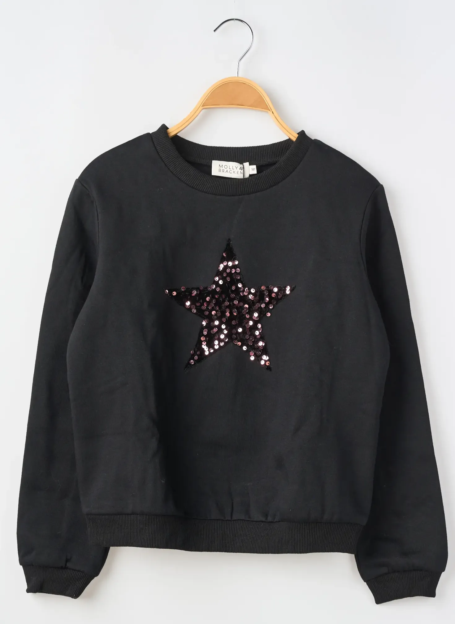 Sweat-shirt Molly Bracken Noir Manches Longues