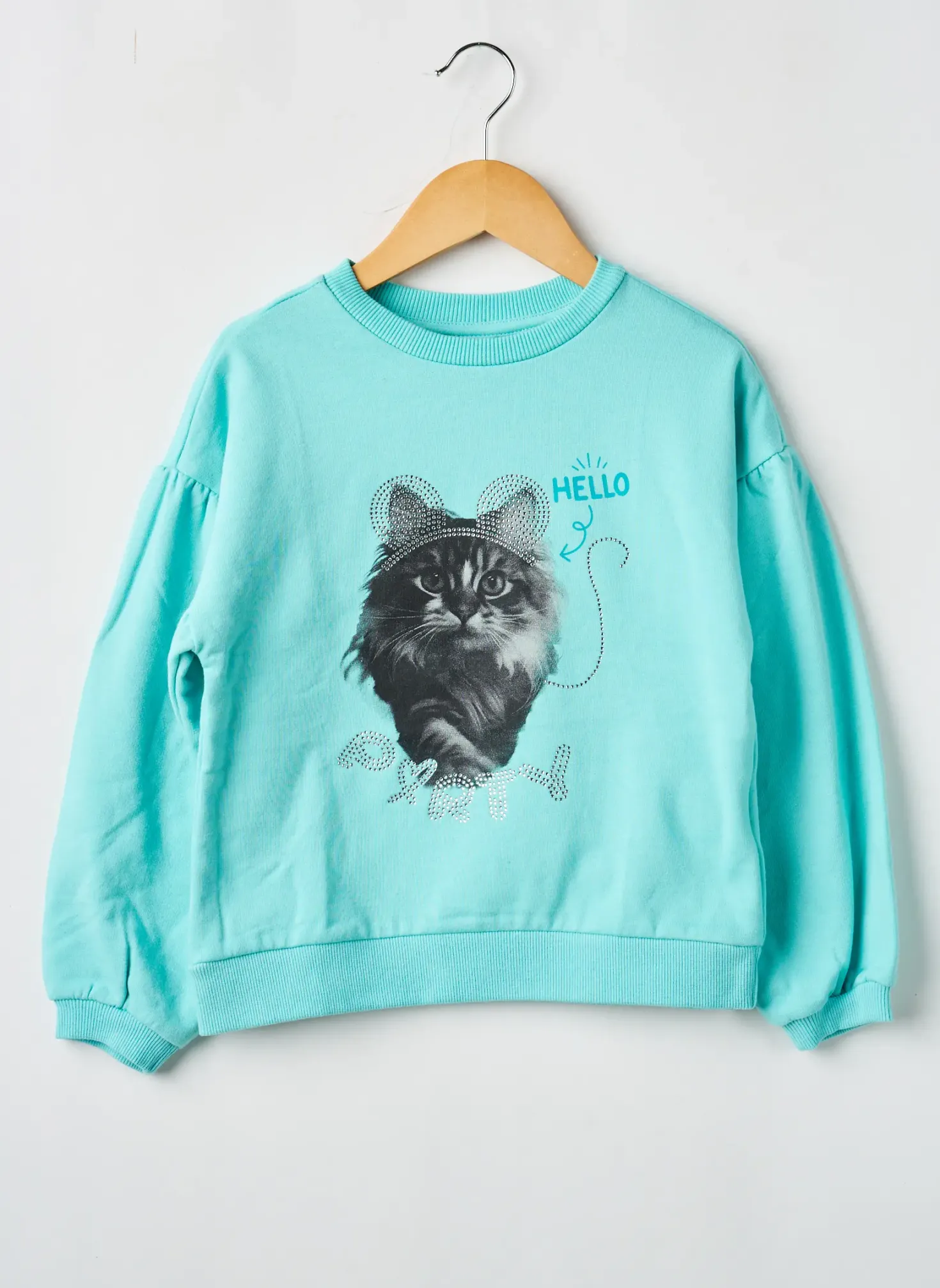 Sweat-shirt Newness Bleu Manches Longues