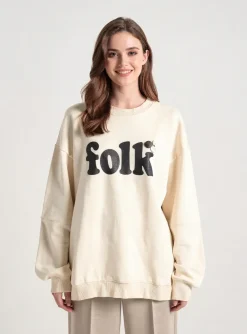 Sweat-shirt Newtone Beige Manches Longues