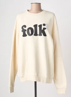 Sweat-shirt Newtone Beige Manches Longues