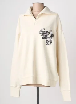 Sweat-shirt Newtone Beige Manches Longues