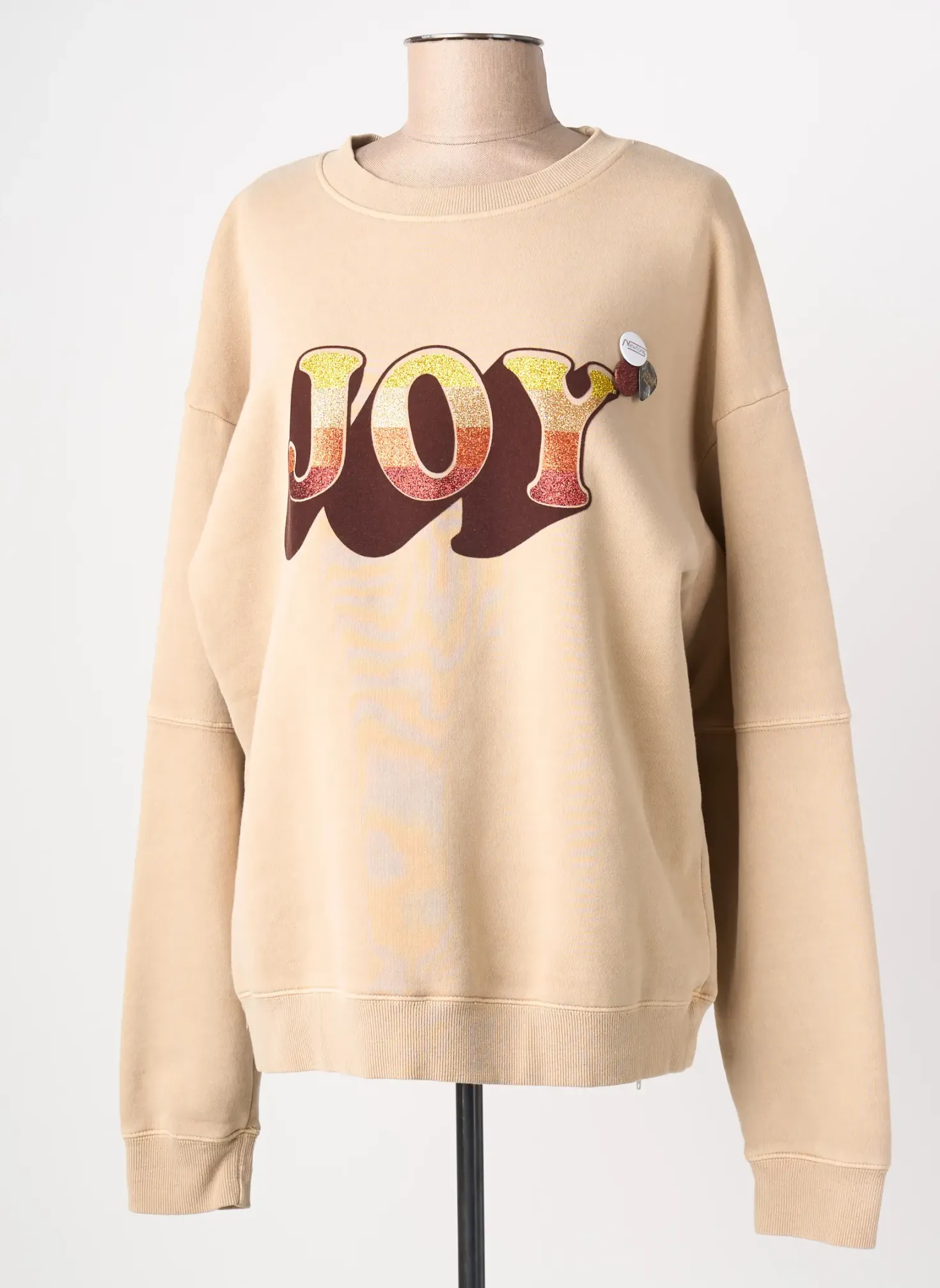 Sweat-shirt Newtone Beige Manches Longues