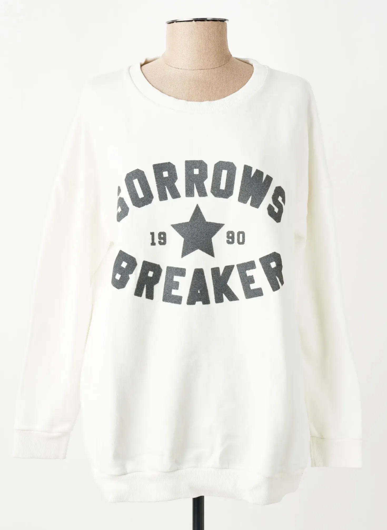 Sweat-shirt Nine Blanc Manches Longues