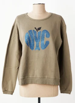 Sweat-shirt Nine Vert Manches Longues