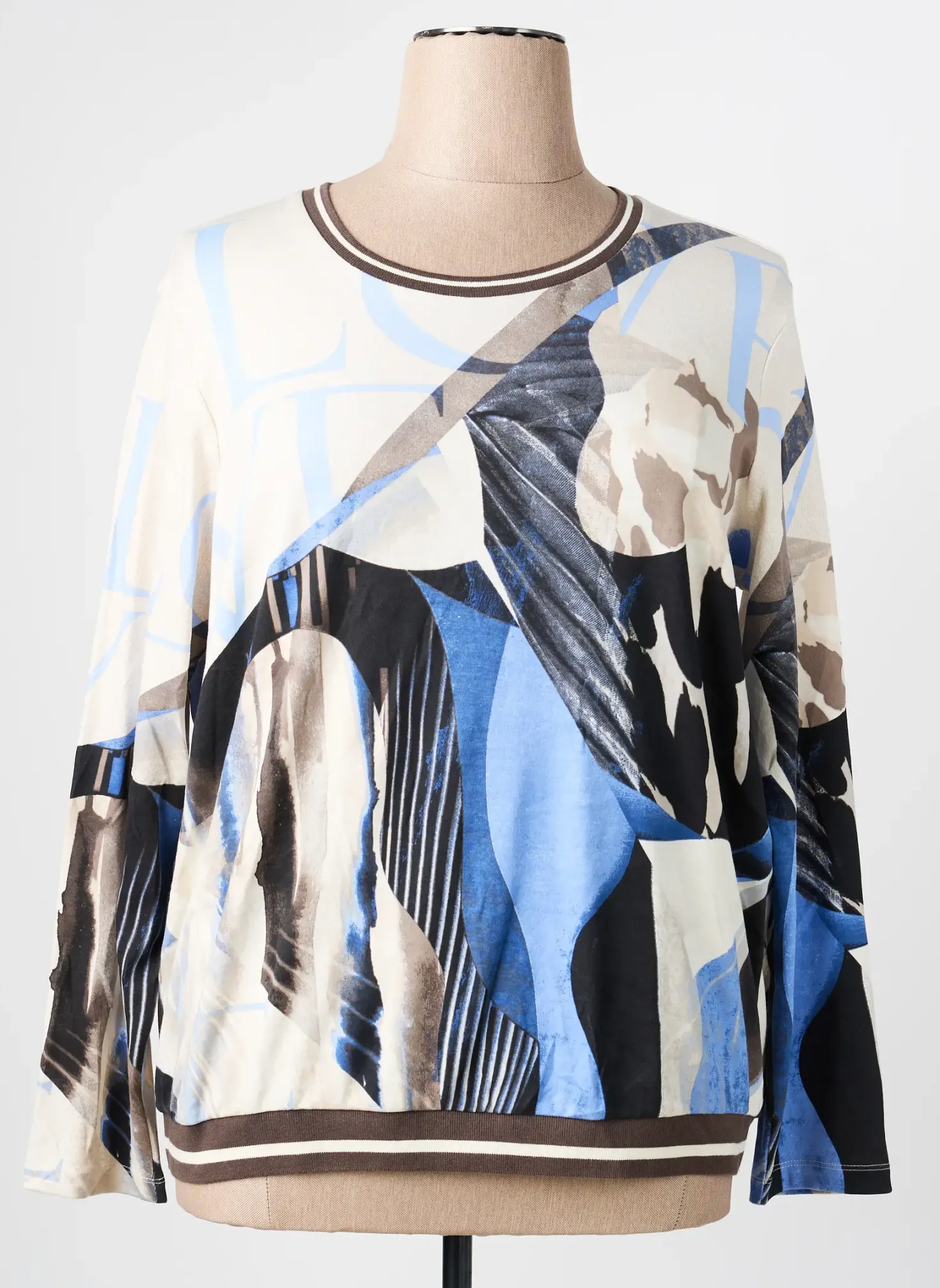 Sweat-shirt Olsen Beige Manches Longues
