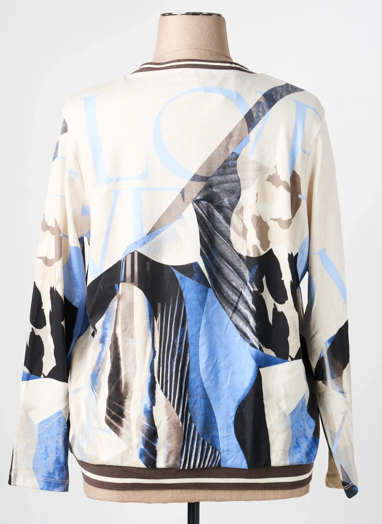 Sweat-shirt Olsen Beige Manches Longues