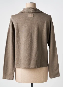 Sweat-shirt Pako Litto Marron Manches Longues