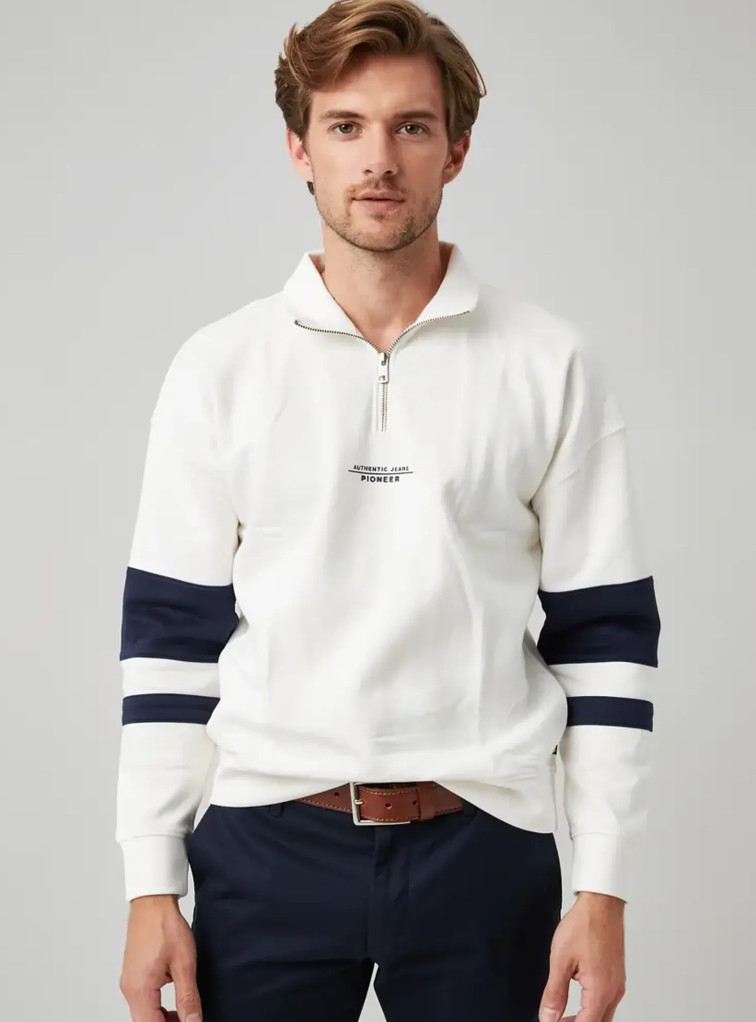 Sweat-shirt Pioneer Blanc Manches Longues