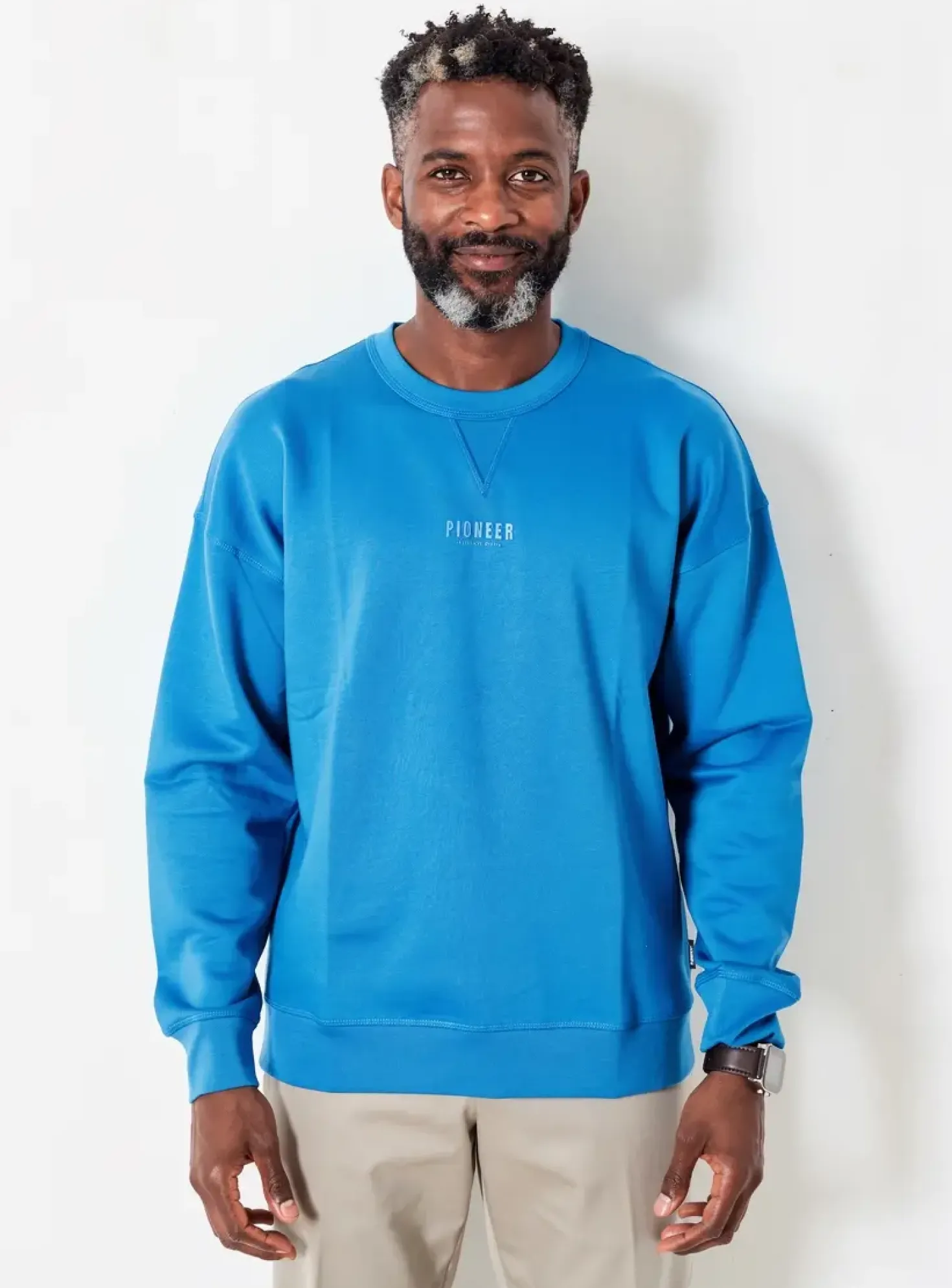 Sweat-shirt Pioneer Bleu Clair Manches Longues