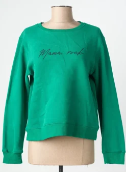 Sweat-shirt Pm Mere & Fille Vert Manches Longues