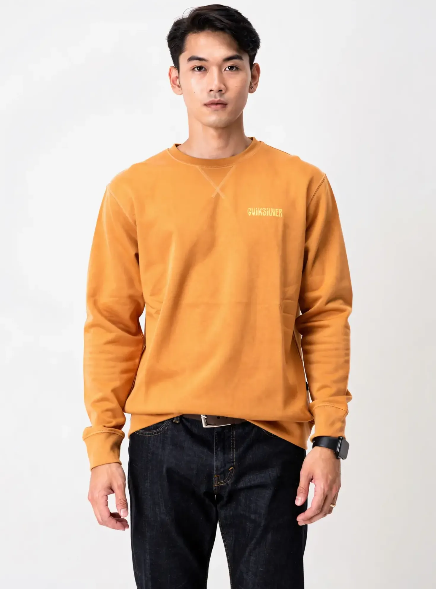 Sweat-shirt Quiksilver Marron Manches Longues