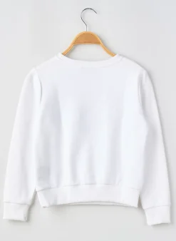 Sweat-shirt Raw-7 Blanc Manches Longues