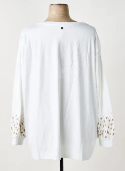 Sweat-shirt Sheego Blanc Manches Longues