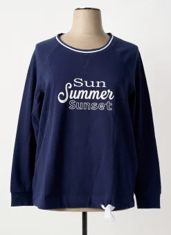 Sweat-shirt Sheego Bleu Manches Longues