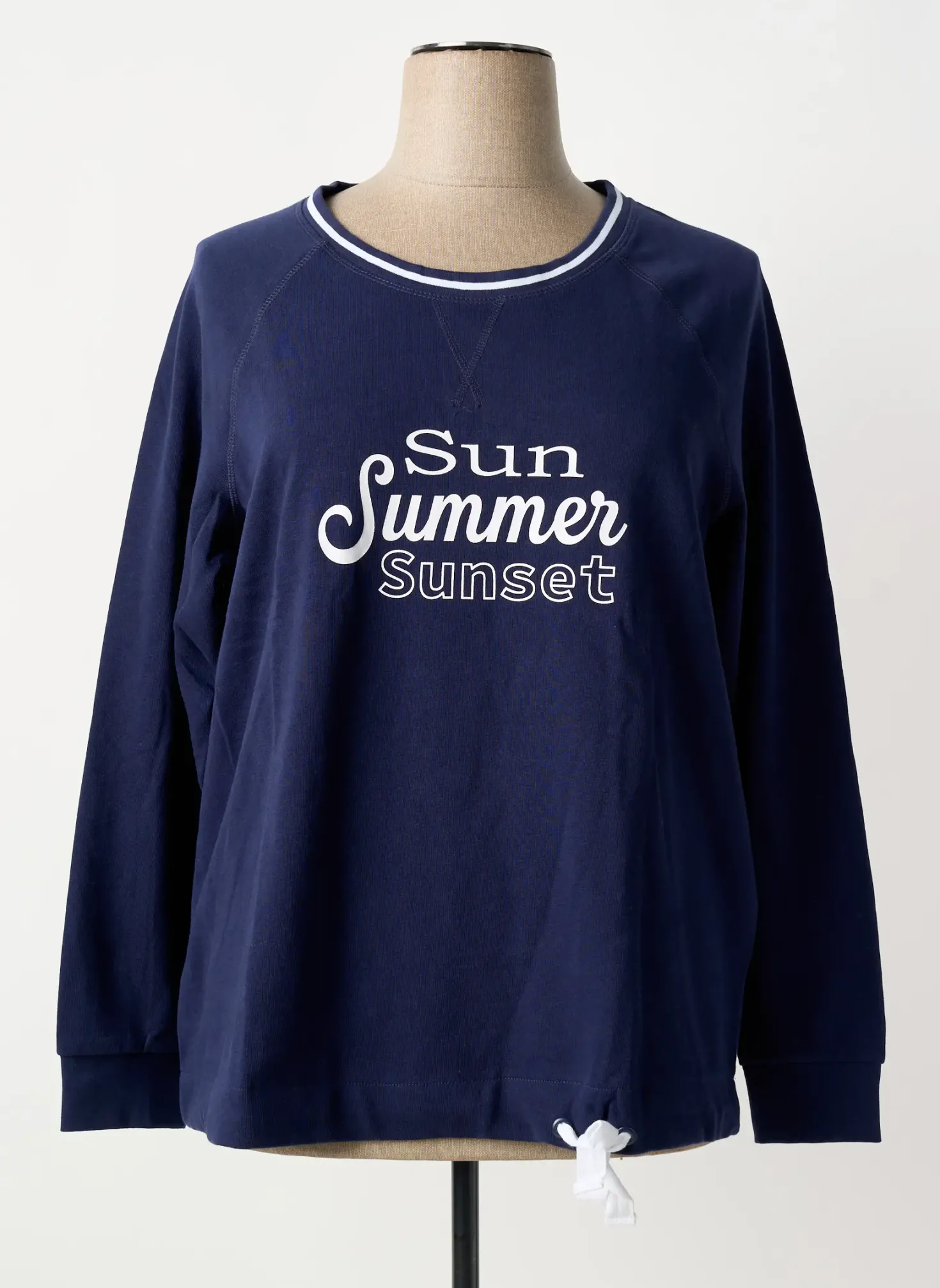 Sweat-shirt Sheego Bleu Manches Longues