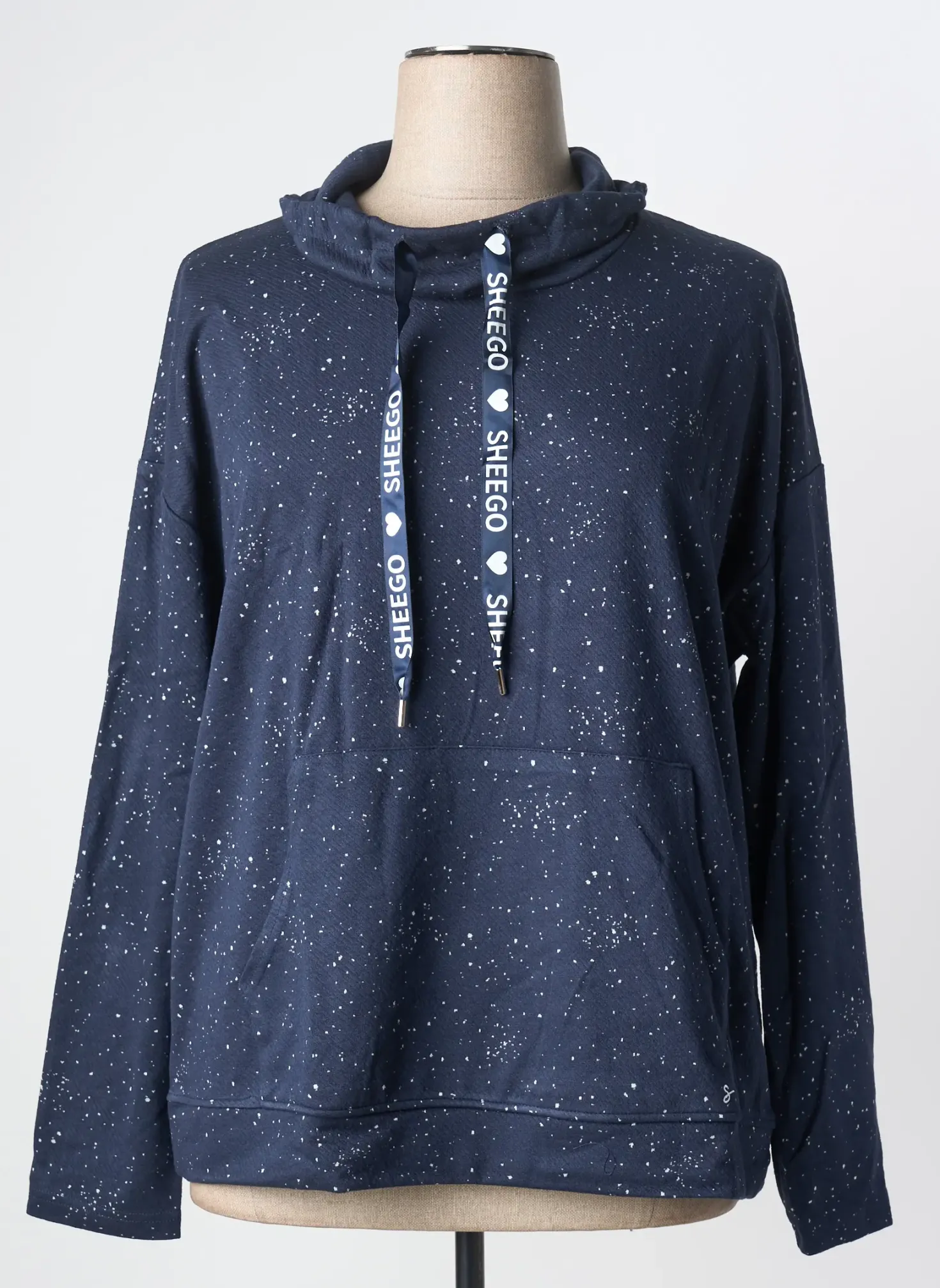 Sweat-shirt Sheego Bleu Manches Longues