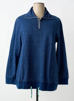 Sweat-shirt Sheego Bleu Manches Longues